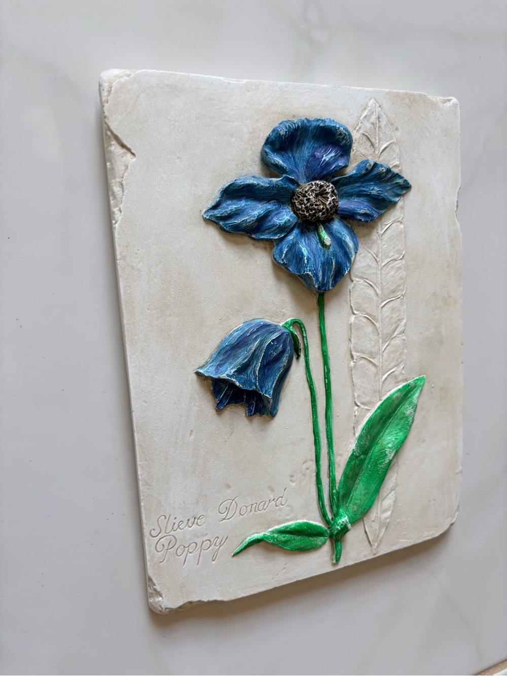 Vintage Hen-Feathers Hand Cast Slieve Donard Poppy 3D Relief Wall Plaque Art - Picture 8 of 12